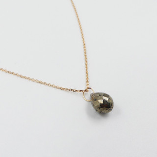 Collier Plaqué or Goutte Pyrite