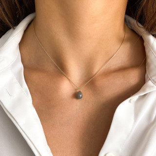Collier Plaqué or Goutte Labradorite