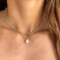 Collier Plaqué or Goutte Pierre de lune