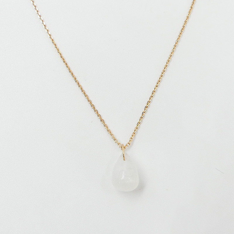 Collier Plaqué or Goutte Pierre de lune
