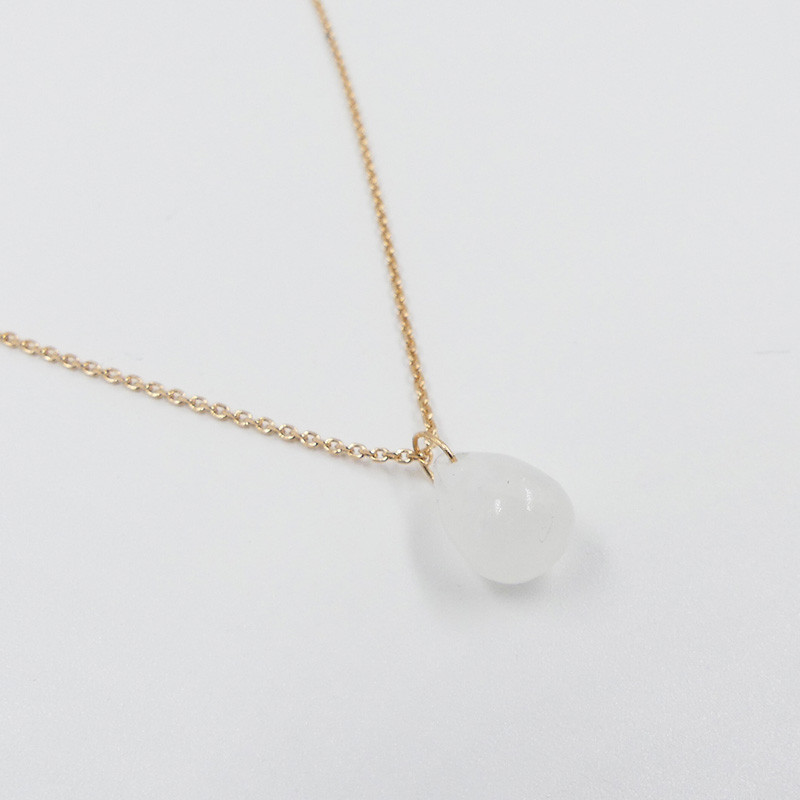 Collier Plaqué or Goutte Pierre de lune