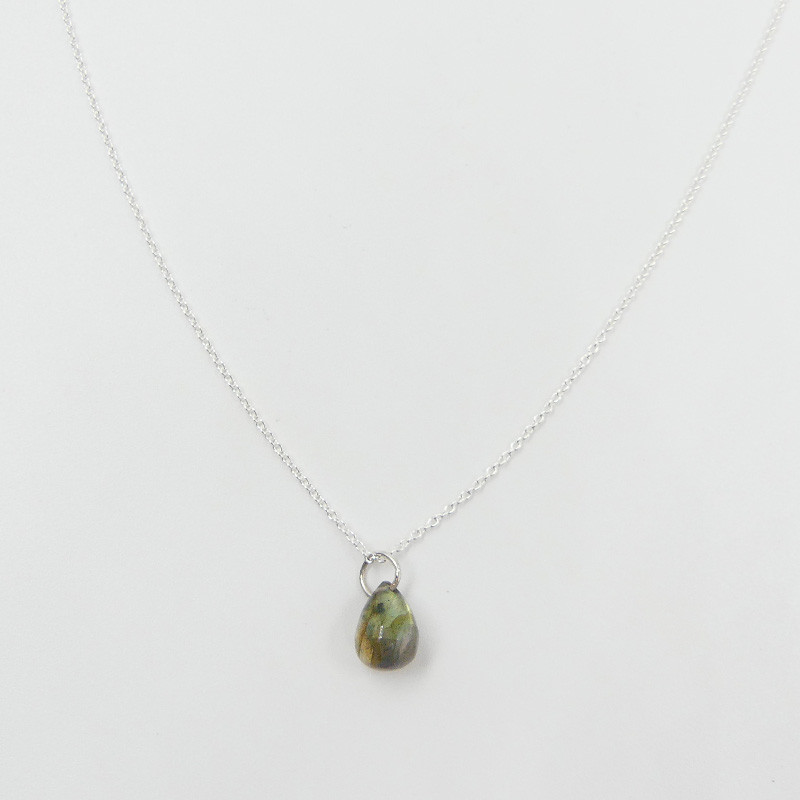 Collier Argent Goutte Labradorite