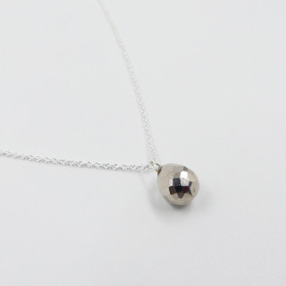 Collier Argent Goutte Pyrite argentée