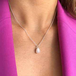 Collier Argent Goutte Pierre de lune