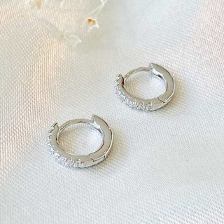 Mini créoles Argent strass