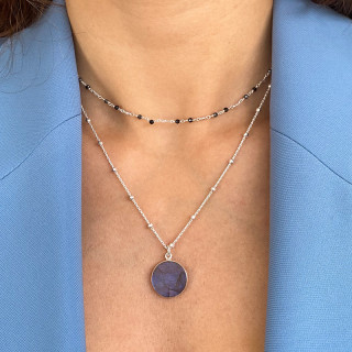 Collier Argent Labradorite