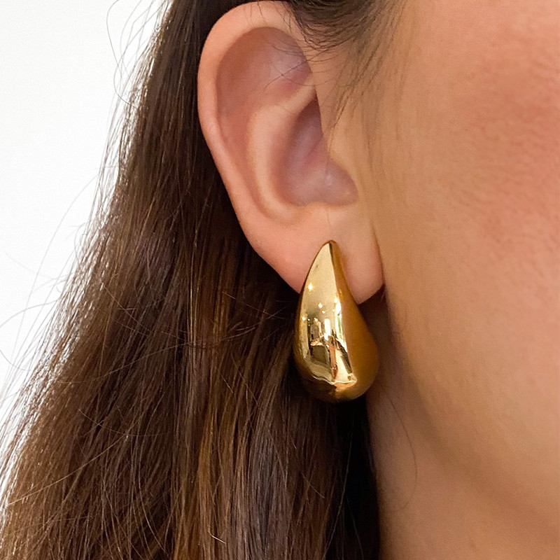Boucles d’oreilles acier doré Gouttes