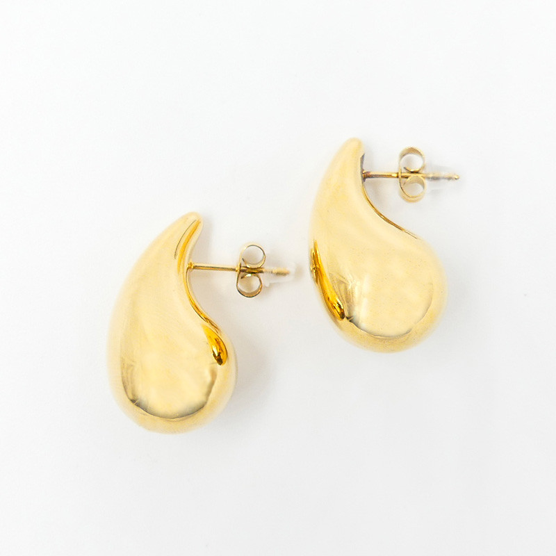 Boucles d’oreilles acier doré Gouttes