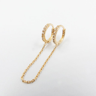 Boucle à l'unité Plaqué or créoles doubles