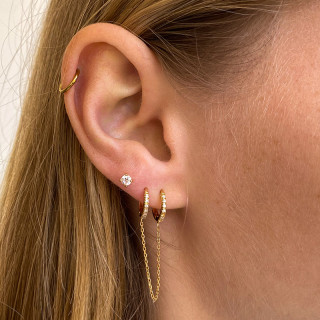 Boucle à l'unité Plaqué or créoles doubles