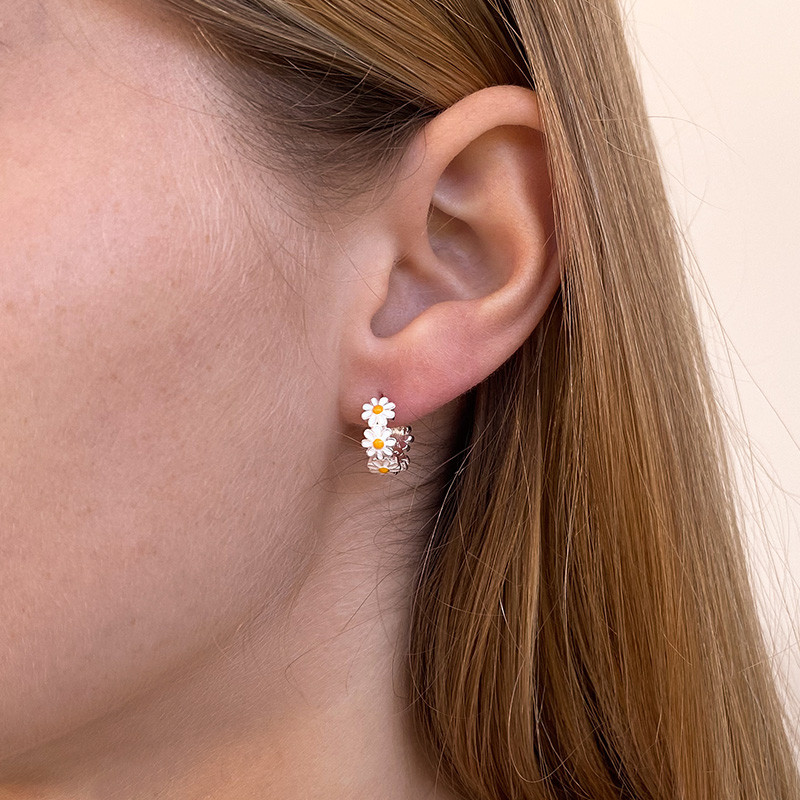 Créoles Argent Marguerite