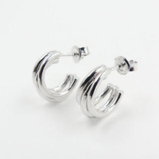 Boucles d'oreilles argent triples anneaux