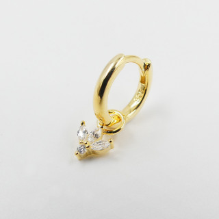 Boucle à l'unité Dorée lotus strass