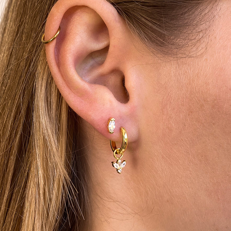 Clous d'oreilles doré Strass