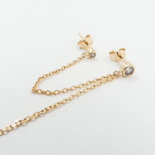 Boucle à l'unité dorée double strass