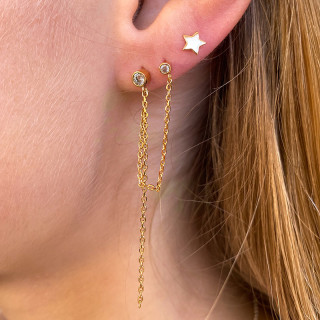 Boucle à l'unité dorée double strass