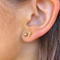 Clous d'oreilles plaqué or croix strass