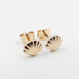 Clous d'oreilles plaqué or coquillage