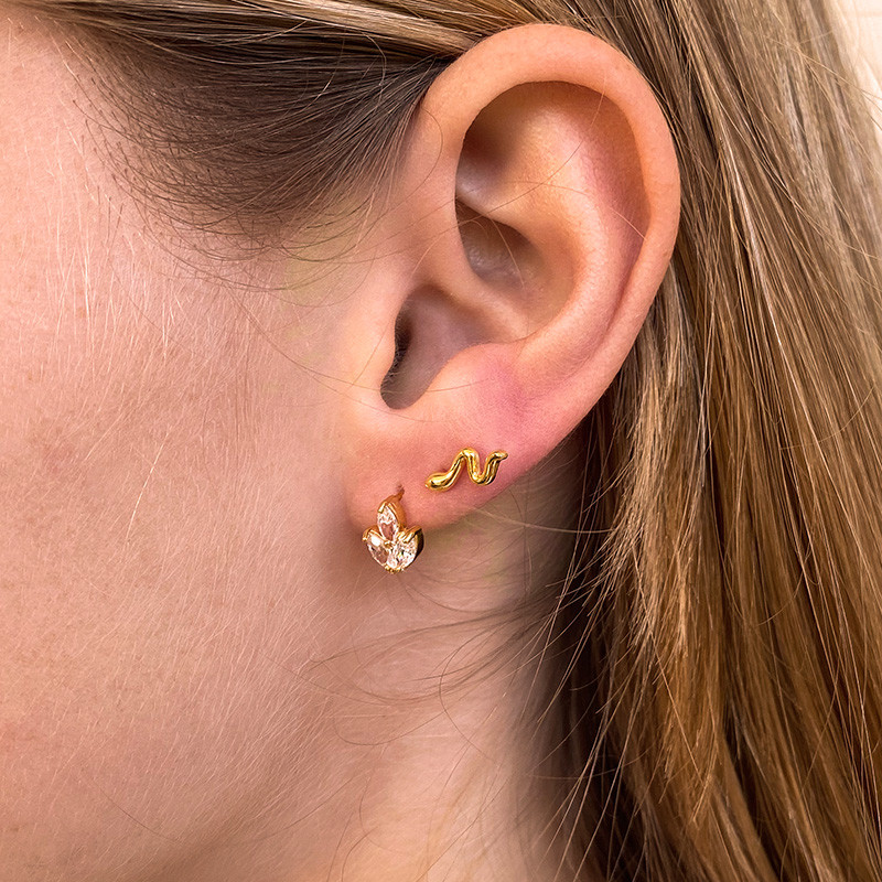 Clous d'oreilles Doré Serpent