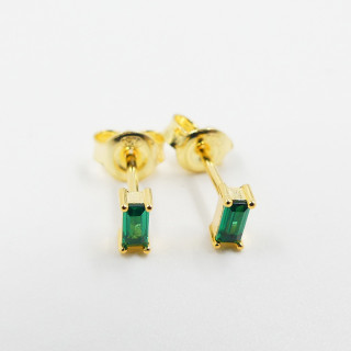 Clous d'oreilles doré marquise verte
