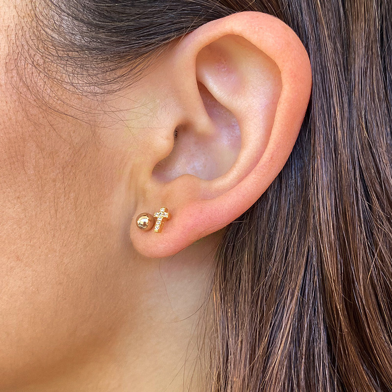 Clous d'oreilles Boules plaqué or