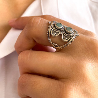 Bague Argent ethnique Amazonite