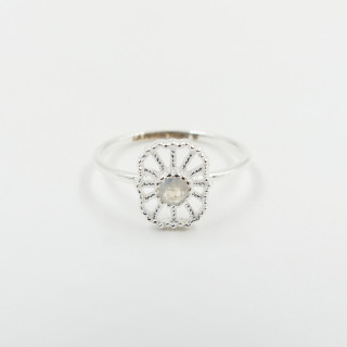 Bague Argent dentelle Pierre de lune