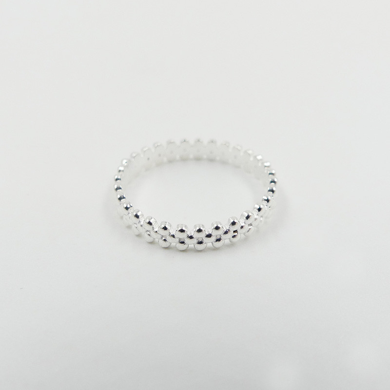 Bague Argent fine pointillés