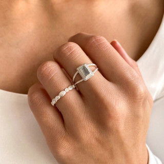 Bague Argent fine motifs