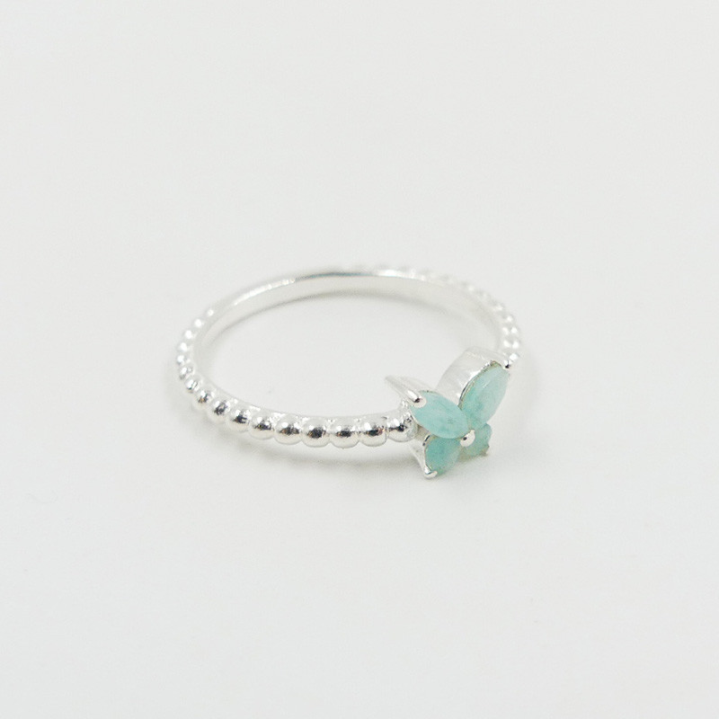 Bague Argent papillon Amazonite