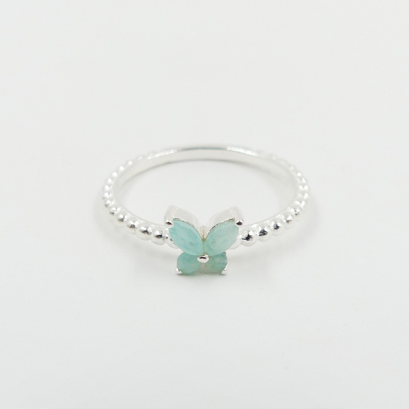 Bague Argent papillon Amazonite