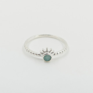 Bague Argent demi soleil Amazonite