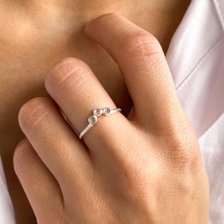 Bague Argent chevron Pierre de Lune