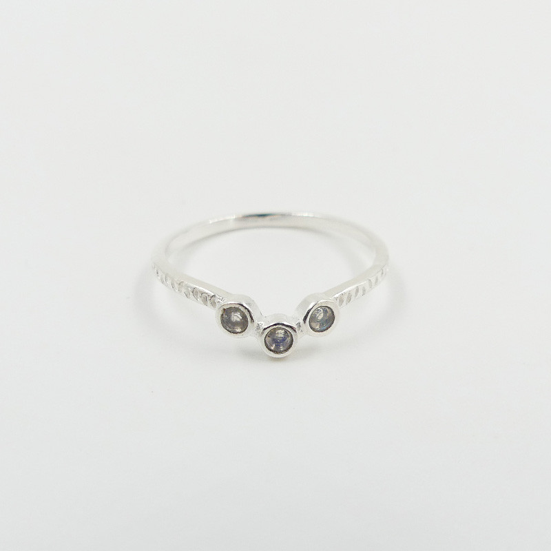 Bague Argent chevron Pierre de Lune