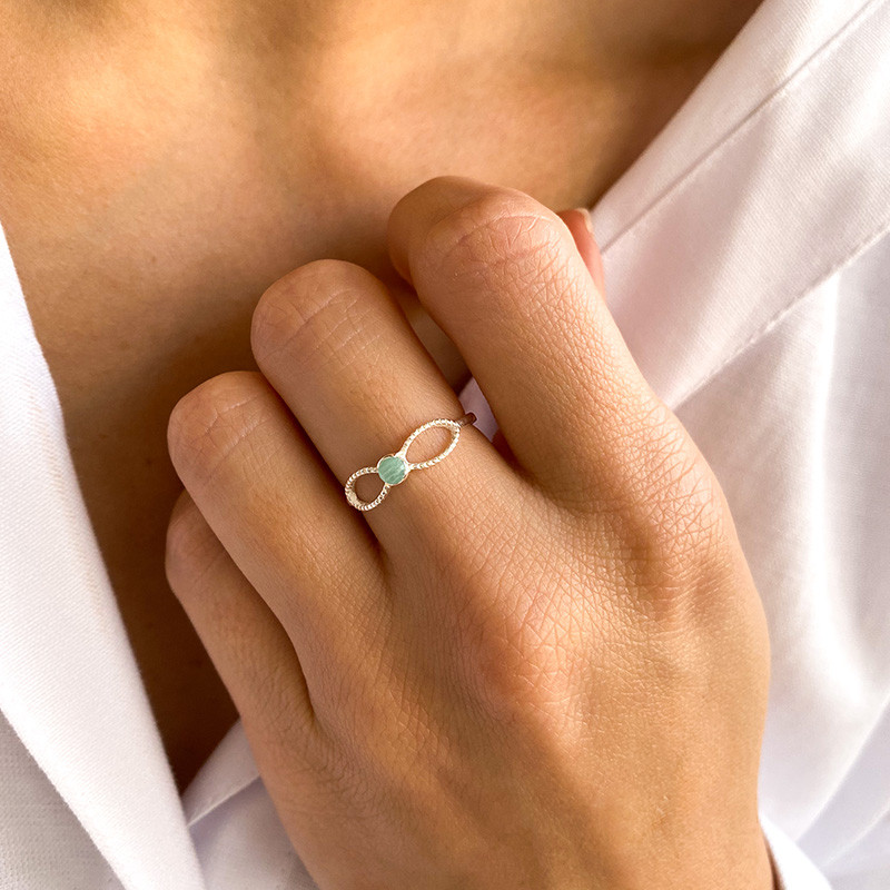 Bague Argent infini Amazonite