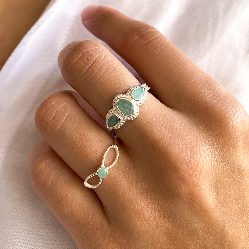 Bague Argent infini Amazonite