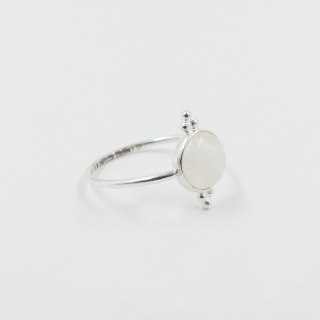Bague Argent Pierre de lune ronde