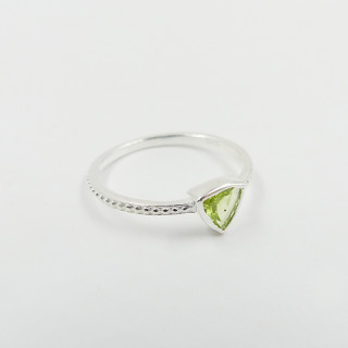 Bague Argent triangle péridot
