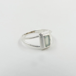Bague Argent ethnique Aqua Calcédoine