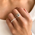 Bague Argent ethnique Aqua Calcédoine