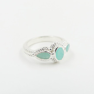 Bague Argent triple Amazonite