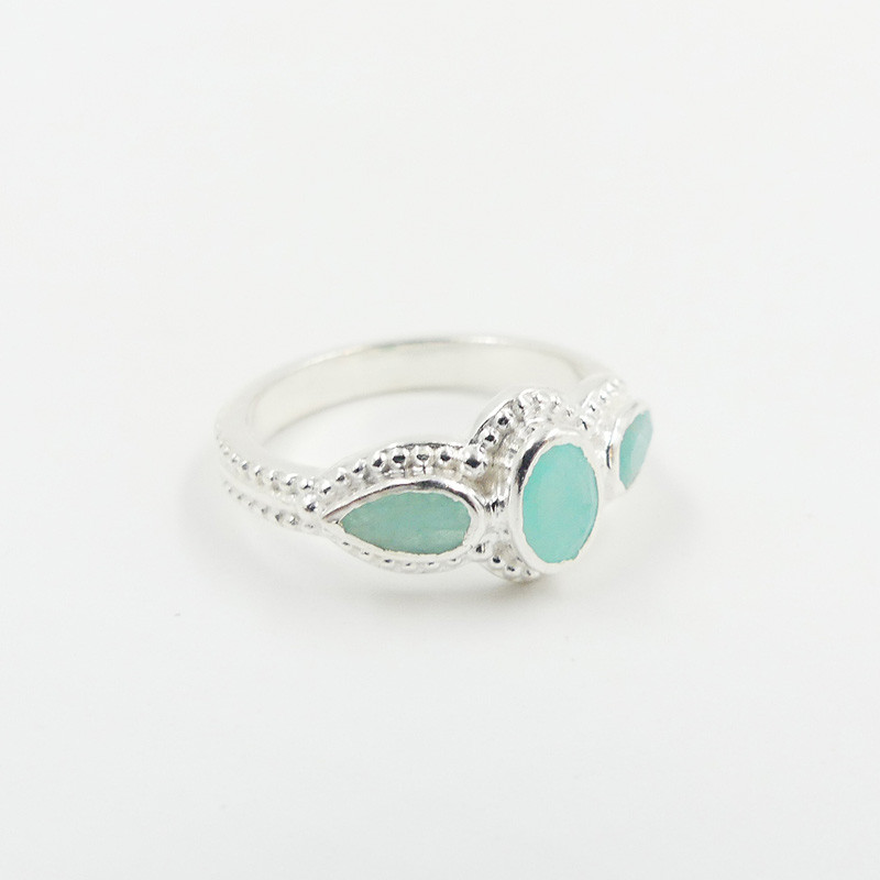 Bague Argent triple Amazonite