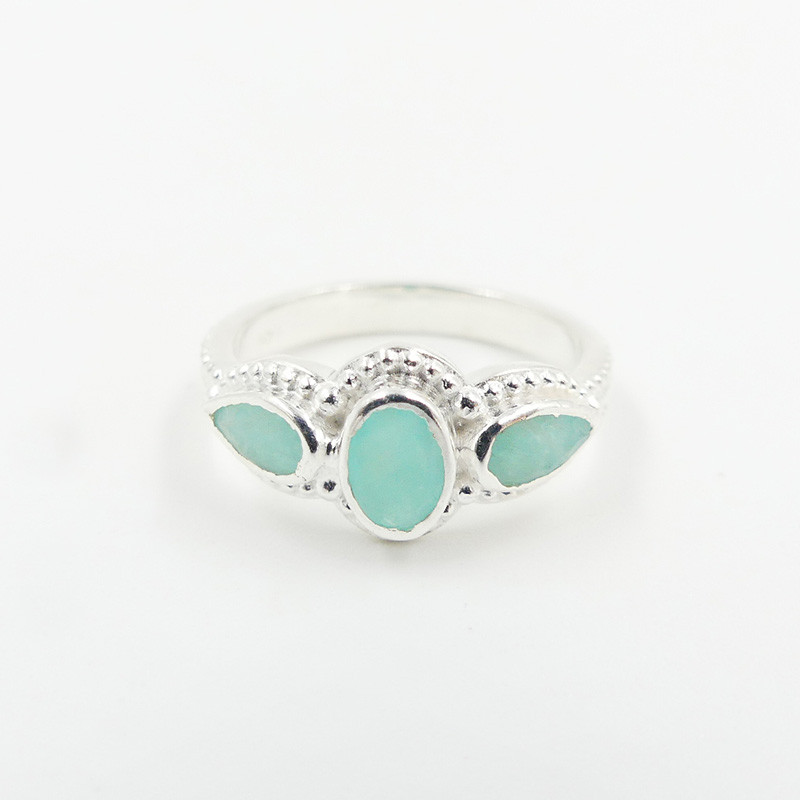 Bague Argent triple Amazonite