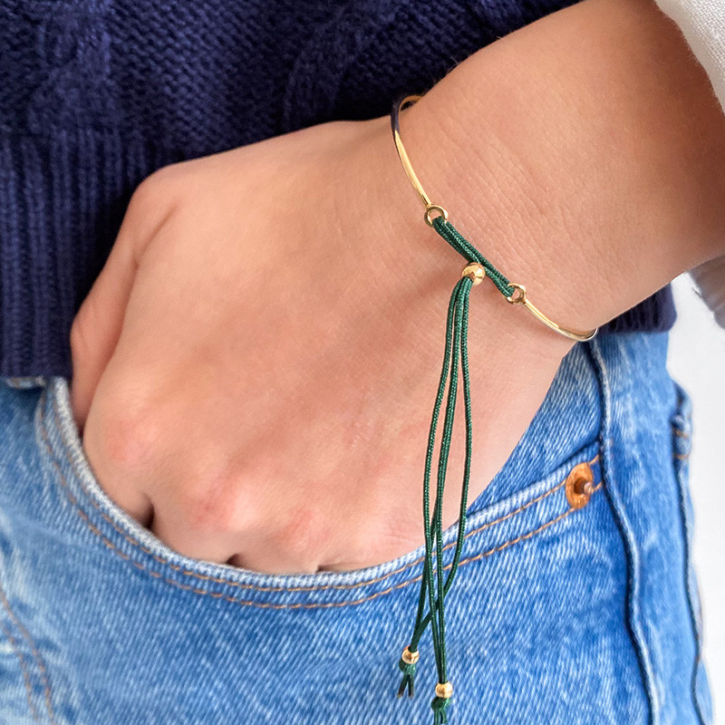 Bracelet Jonc doré Cordon