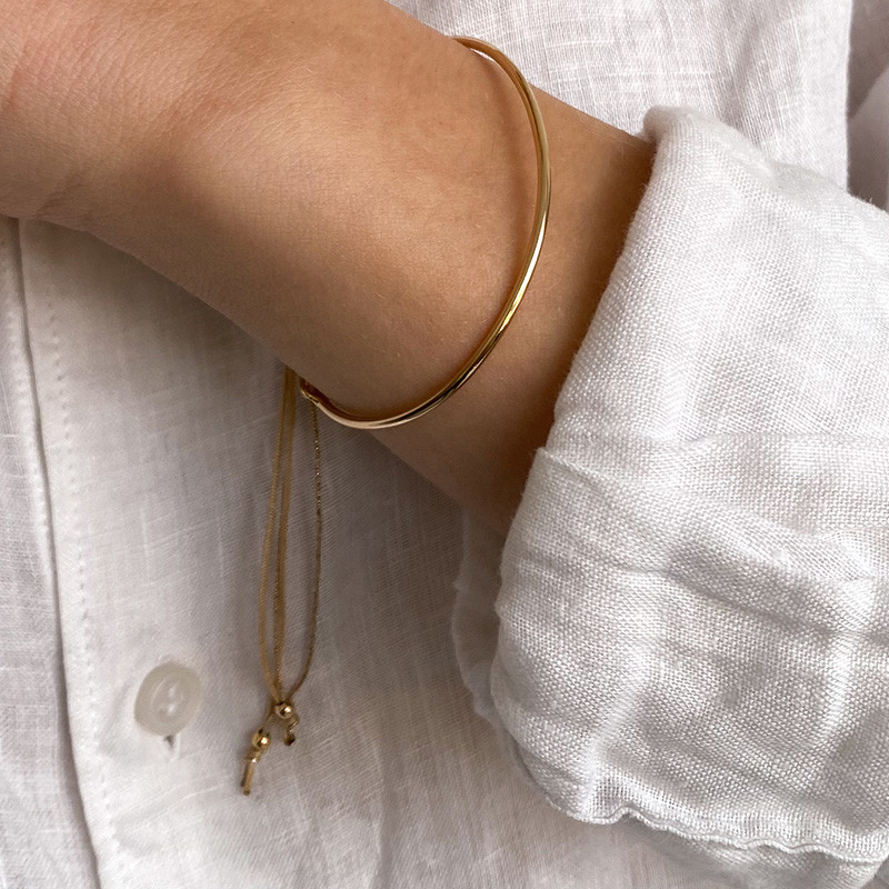 Bracelet Jonc doré Cordon