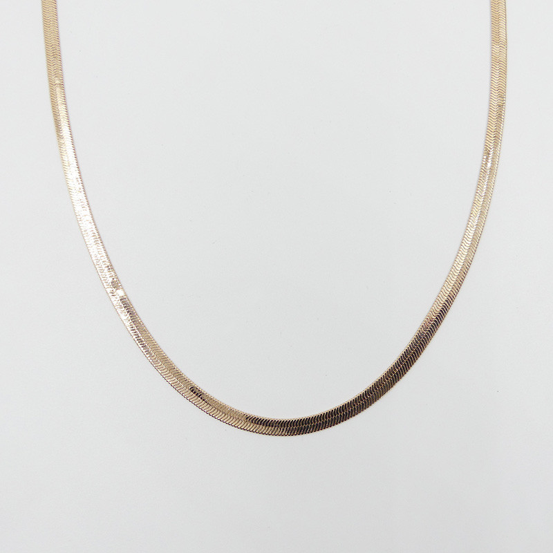Collier Plaqué Or maille serpent Large
