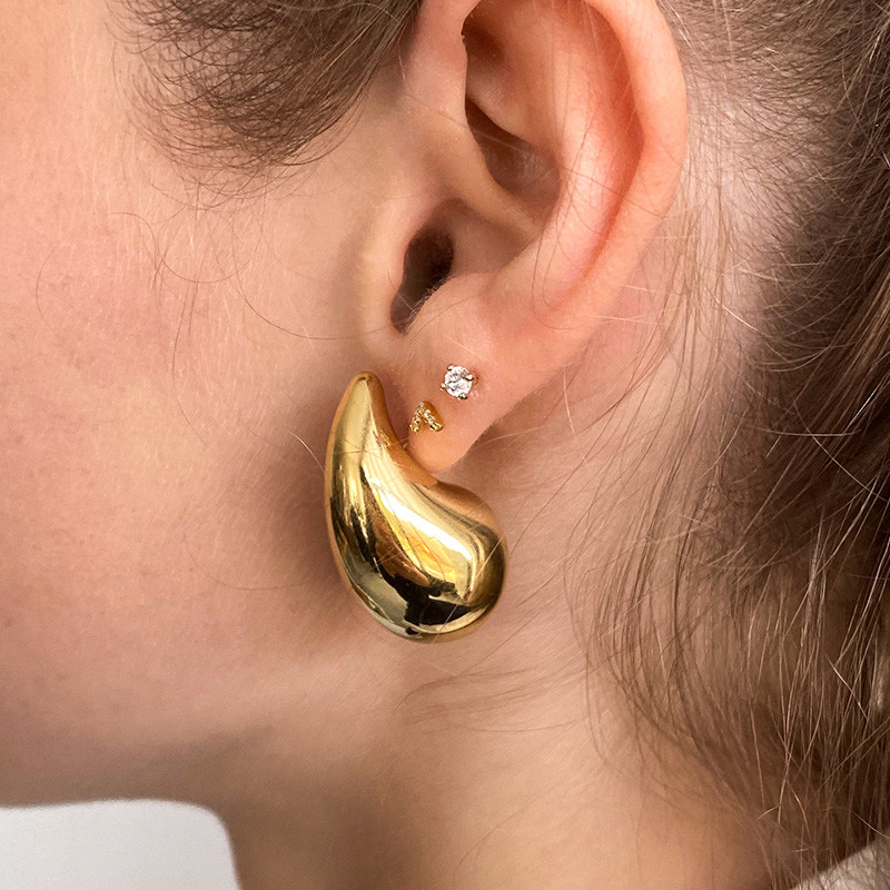 Boucles d’oreilles acier Gouttes L
