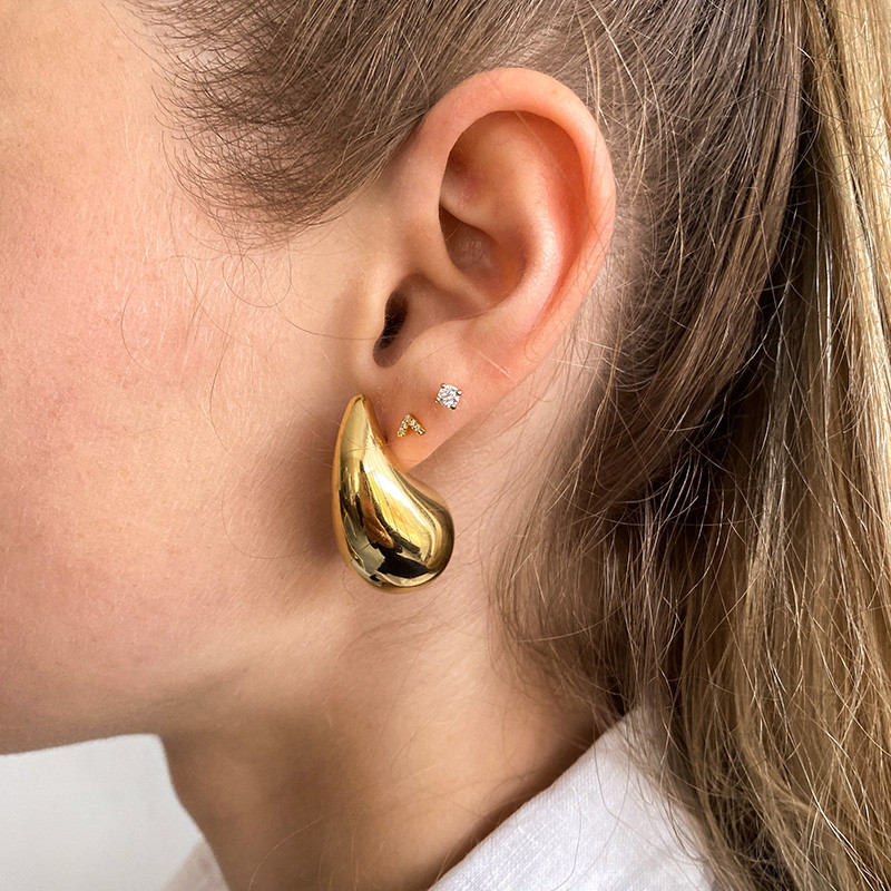 Boucles d’oreilles acier Gouttes L