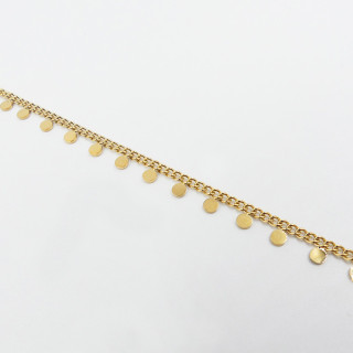 Bracelet chaine dorée à breloques rondes