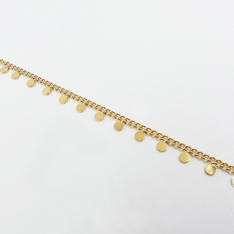 Bracelet chaine dorée à breloques rondes